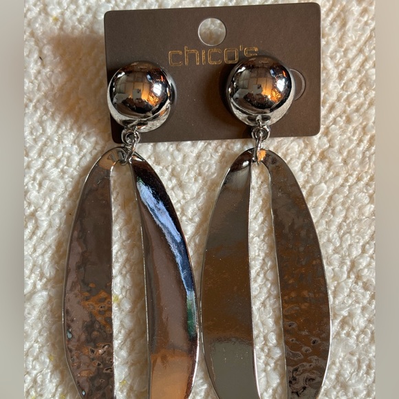 Chicos Silver Aiden Dangle Earrings Large size - Picture 3 of 5